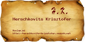 Herschkovits Krisztofer névjegykártya